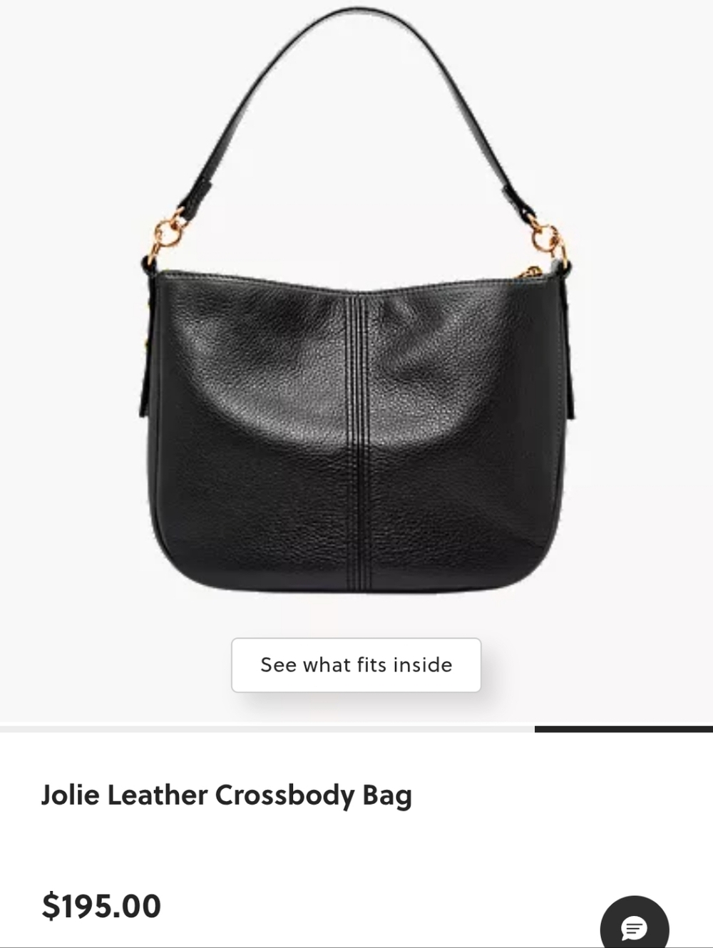 Fossil Jolie Black Leather Crossbody Bag